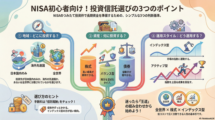 始め方︰​【保存版】投資信託の選び方「3つのポイント」
NISAつみたて投資枠（こどもNISA）で教育費を準備する！