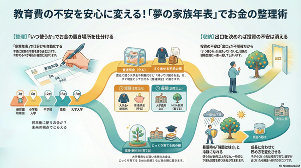 【第3回】教育費準備のコツは「使う時期＝時間」の整理！
〜夢の家族年表でNISA投資の不安を安心に変える方法〜