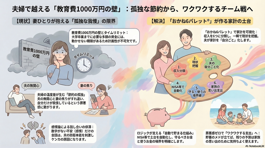 なぜ、教育費は「妻ひとり」では貯められないのか？
～「お金の話」から逃げる夫と、ひとりで不安を抱え込む妻～